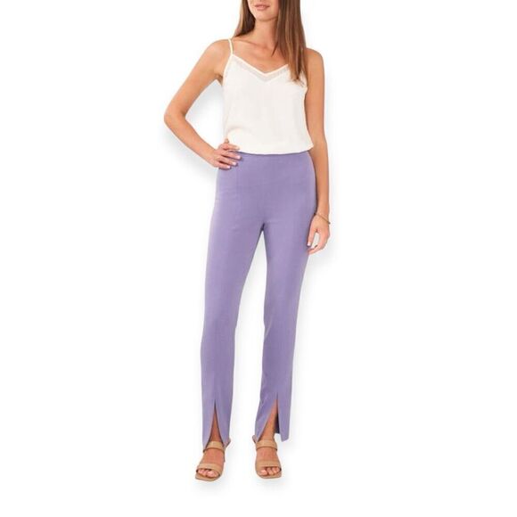 1.STATE Front Slit Stretch Crepe Pants in Purple Twilight Size 16W NEW - Picture 1 of 16